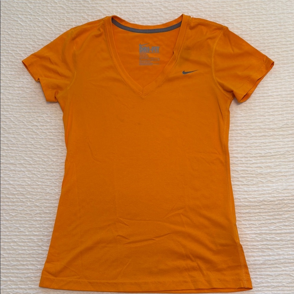 Nike Orange Fitted Short Sleeve Tee